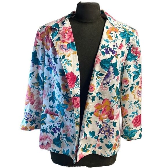 Berg-Ray Ladies Floral Dress Jacket, Size 14, Floral - Picture 1 of 9